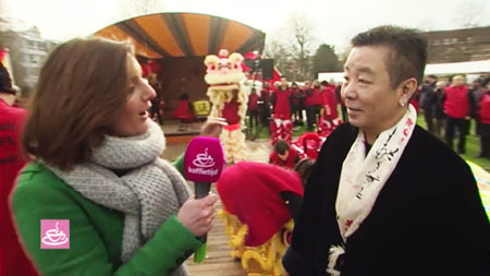 TV RTL "Koffietijd": Xia Quan Kung Fu Tai Chi Lion dance for Chinese New Year 2016
